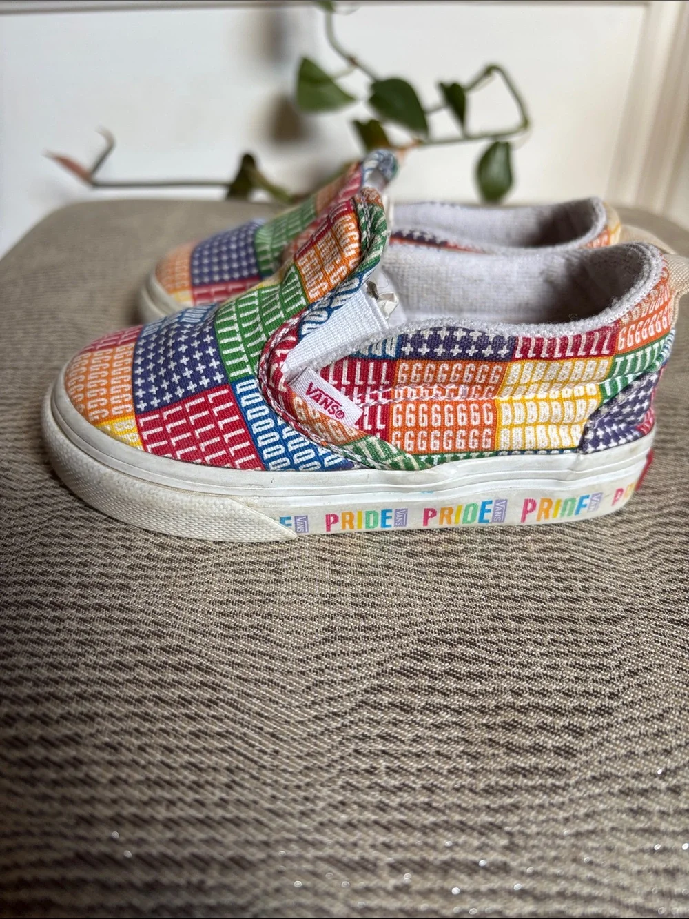 Vans Pride Rainbow Patchwork Classic Slip-On Sneakers Baby 5.5